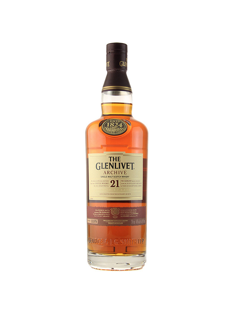 WHISKY 21 GLENLIVET SINGLE MALT .750