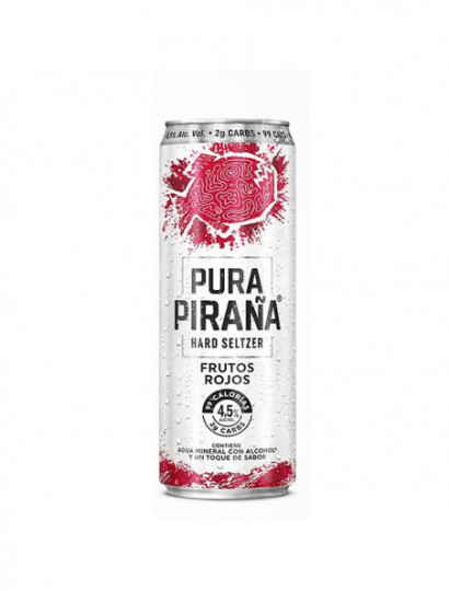 BEBIDA HARD SELTZER PURA PIRAÑA FRUTOS ROJOS .355*