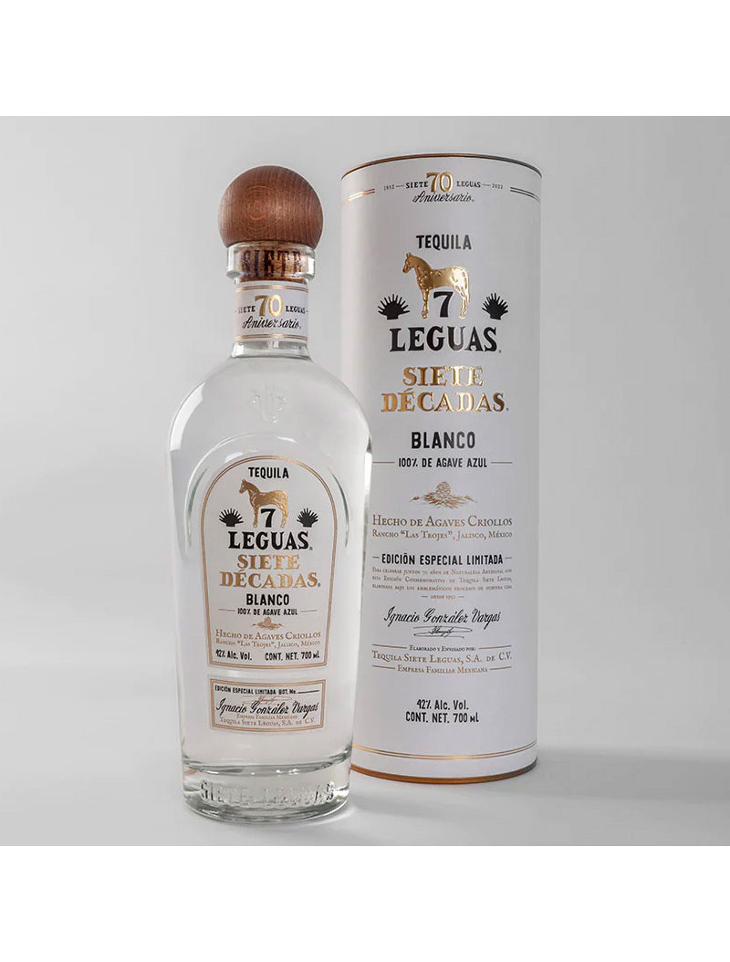 TEQUILA BCO.100% 7 LEGUAS SIETE DECADAS .750