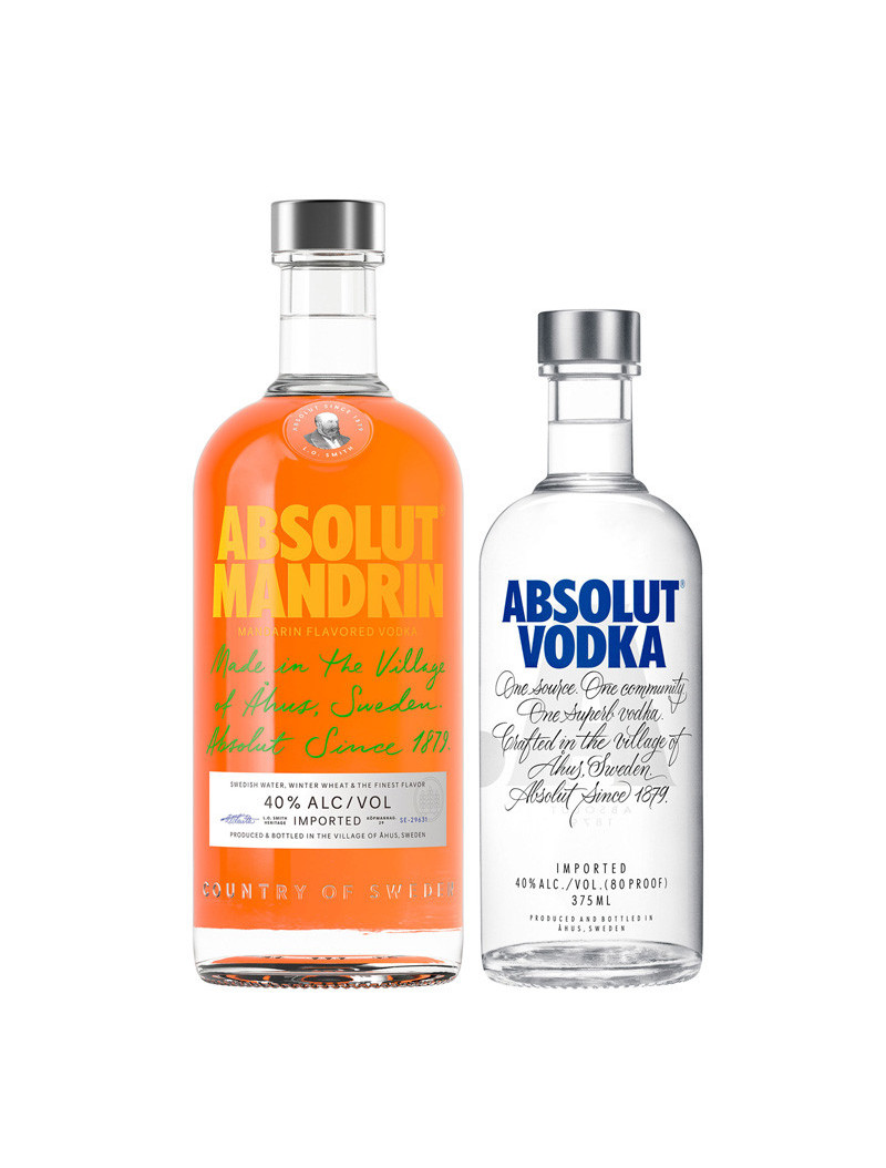 VODKA ABSOLUT MANDARINA .750 C/.375