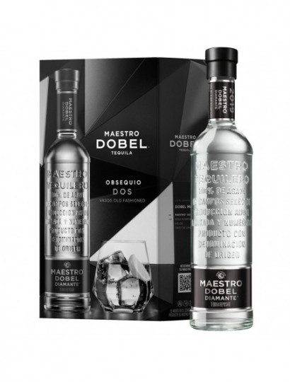 TEQUILA REP.100% CRISTALINO MAESTRO DOBEL .750 C/VASOS