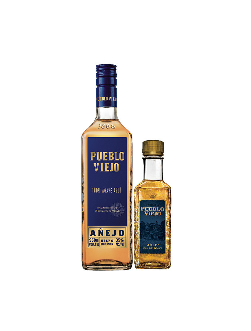 TEQUILA AÑEJO100% PUEBLO VIEJO .950 C/.200