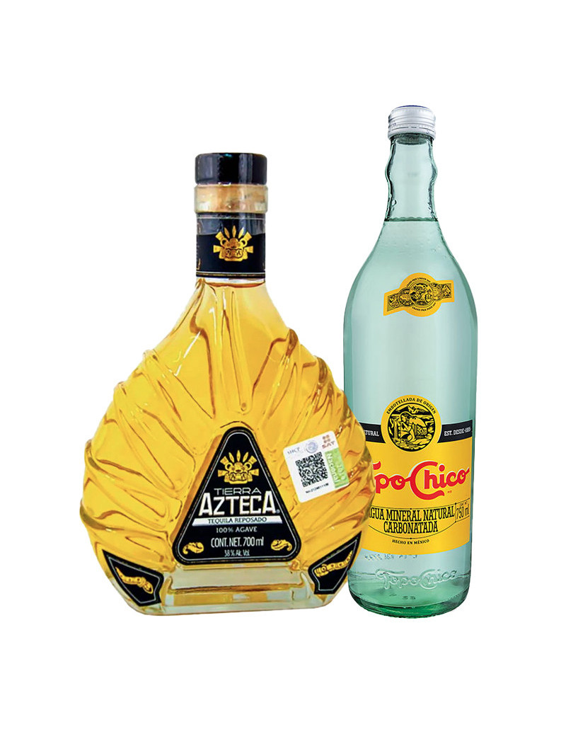 TEQUILA REP.100% TIERRA AZTECA .700C/AGUA MINERAL .750